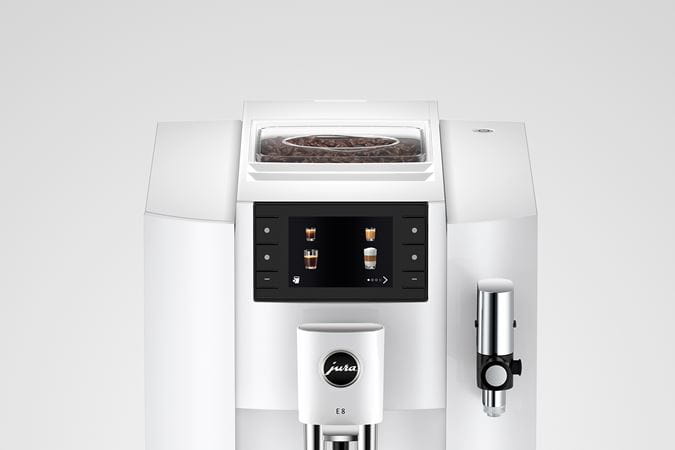 JURA E8 Piano White (EC) + €21 Gratis koffie